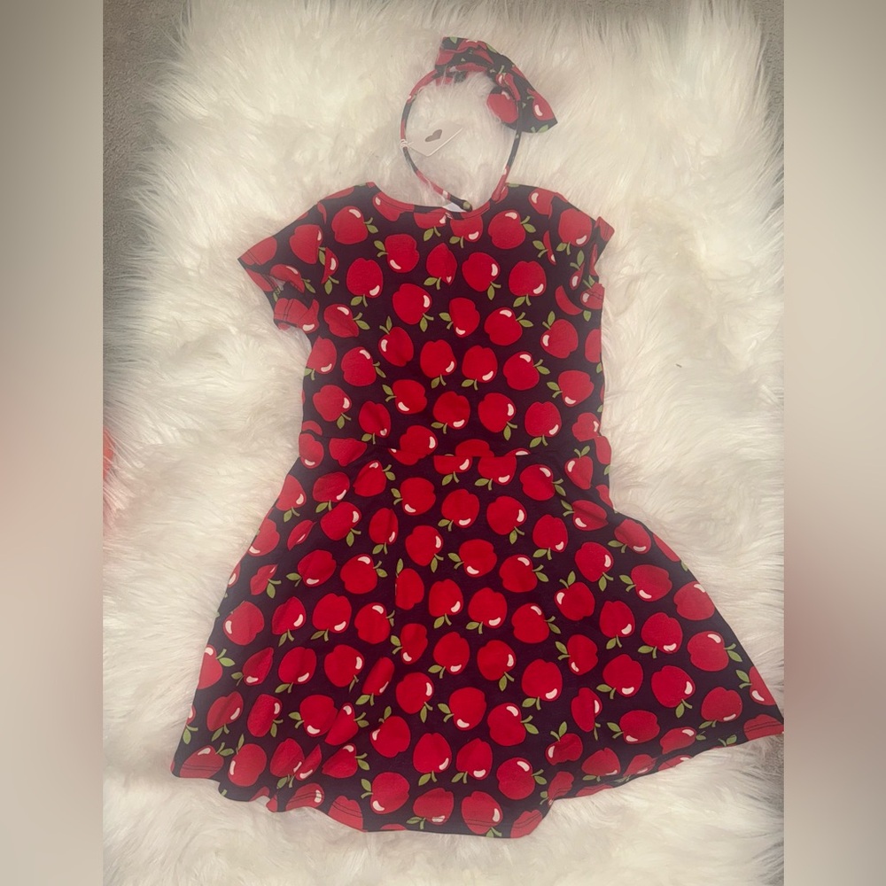 The Children's Place Red Apple Print Fit-and-Flare Dress - Picture 3 of 8